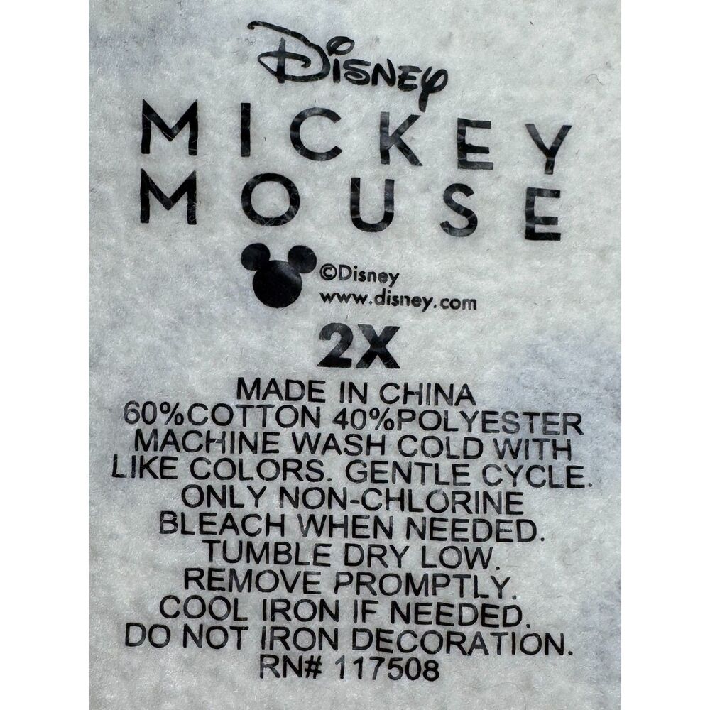 Disney Women's Mickey Mouse Crewneck Sweatshirt 2X Cream/Black - Picture 7 of 7